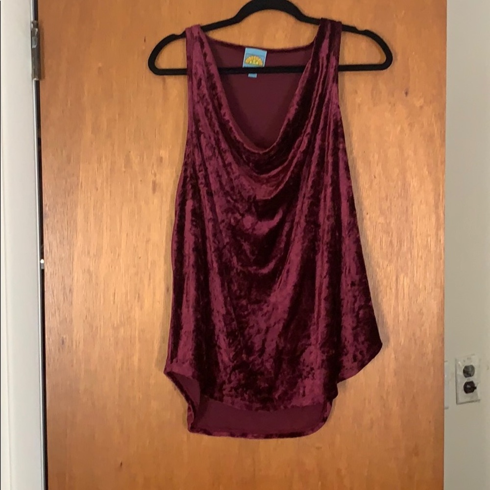 Maroon velvet top